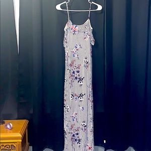 Long striped/ floral dress